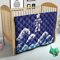 Japan Pacific Rugby Custom Quilt Go Sakura Japanese Wave Pattern