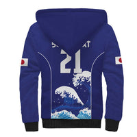 Japan Pacific Rugby Custom Sherpa Hoodie Go Sakura Japanese Wave Pattern LT9 - Polynesian Pride