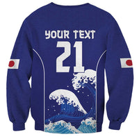 Japan Pacific Rugby Custom Sweatshirt Go Sakura Japanese Wave Pattern LT9 - Polynesian Pride