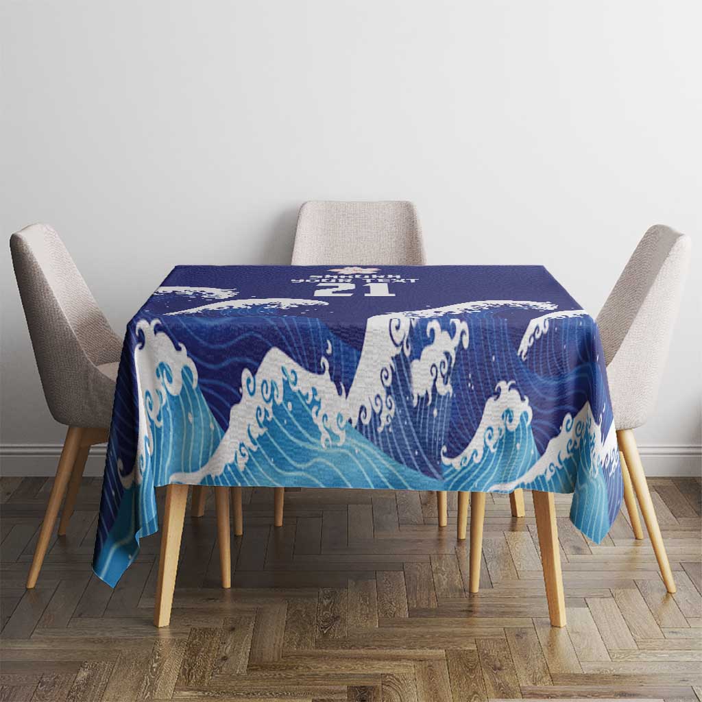 Japan Pacific Rugby Custom Tablecloth Go Sakura Japanese Wave Pattern LT9 - Polynesian Pride