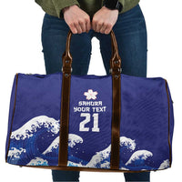 Japan Pacific Rugby Custom Travel Bag Go Sakura Japanese Wave Pattern - Polynesian Pride