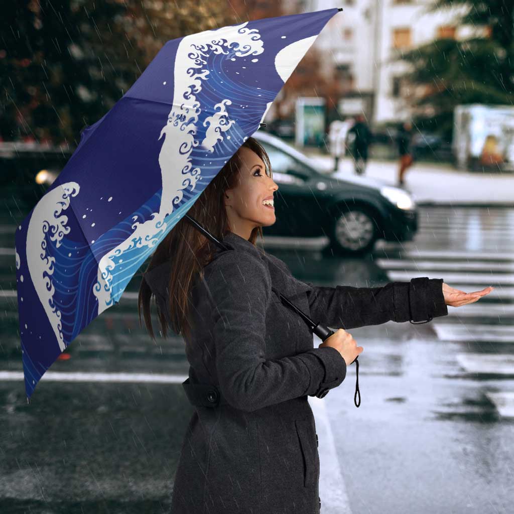 Japan Pacific Rugby Custom Umbrella Go Sakura Japanese Wave Pattern LT9 - Polynesian Pride