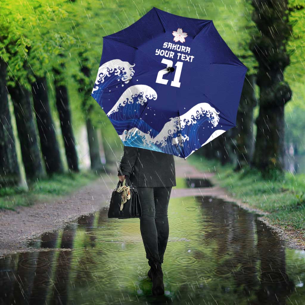 Japan Pacific Rugby Custom Umbrella Go Sakura Japanese Wave Pattern LT9 - Polynesian Pride