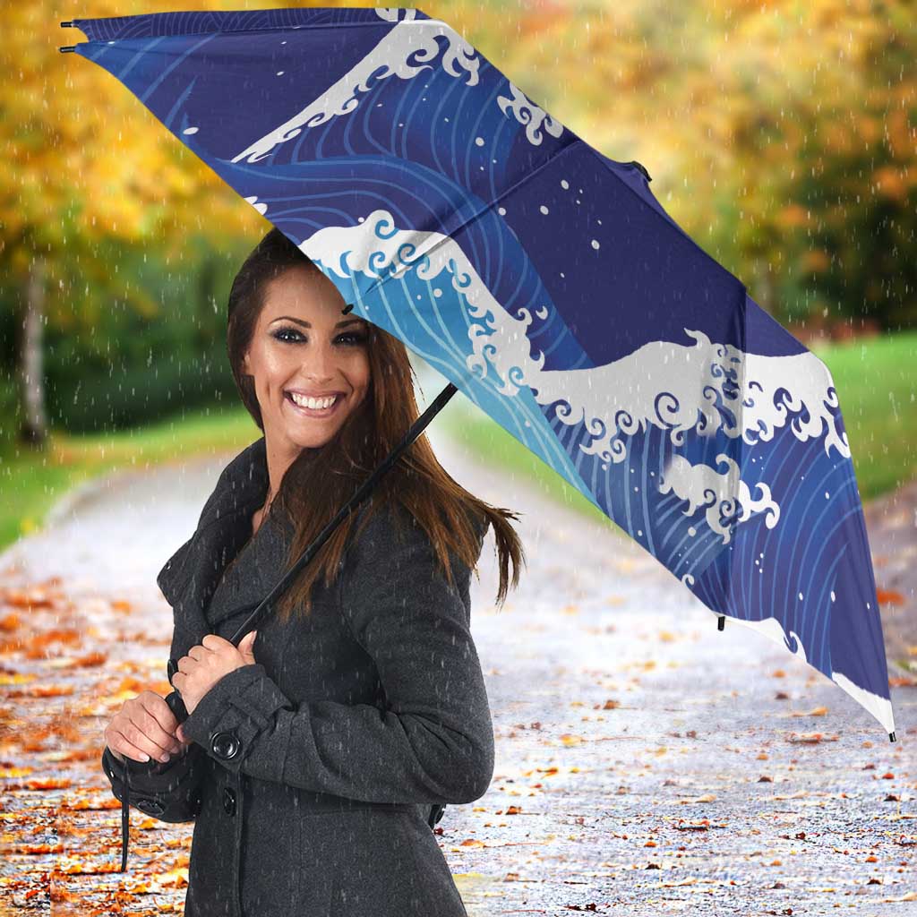 Japan Pacific Rugby Custom Umbrella Go Sakura Japanese Wave Pattern LT9 - Polynesian Pride