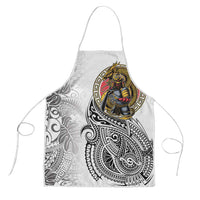 Japanese Samurai Warrior Apron White Polynesian Tattoo Style LT9 White - Polynesian Pride