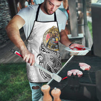 Japanese Samurai Warrior Apron White Polynesian Tattoo Style LT9 - Polynesian Pride