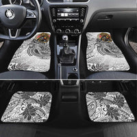 Japanese Samurai Warrior Car Mats White Polynesian Tattoo Style LT9 Set 4pcs White - Polynesian Pride