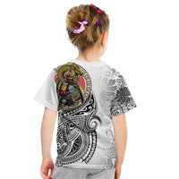 Japanese Samurai Warrior Kid T Shirt White Polynesian Tattoo Style