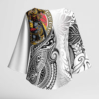Japanese Samurai Warrior Kimono Sleeve Blouse White Polynesian Tattoo Style LT9 - Polynesian Pride