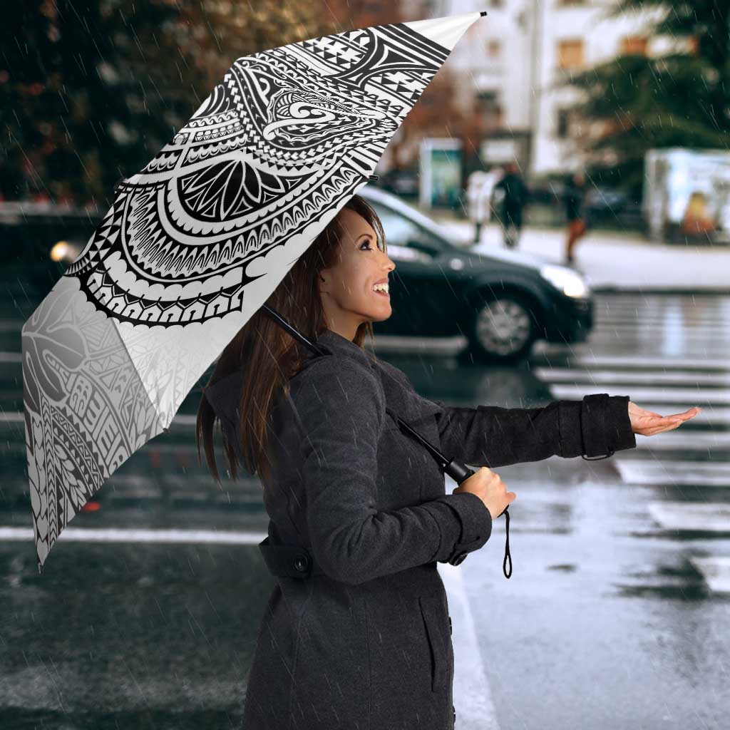 Japanese Samurai Warrior Umbrella White Polynesian Tattoo Style LT9 - Polynesian Pride