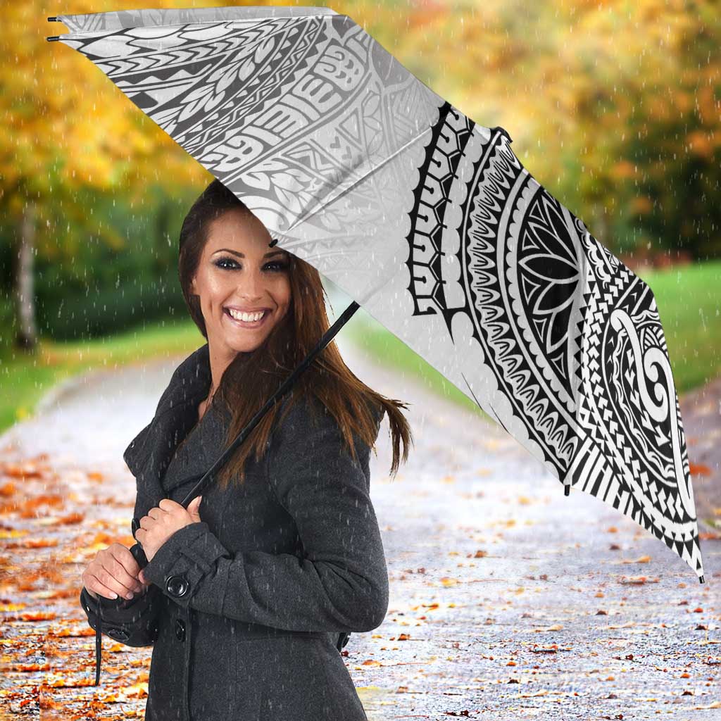 Japanese Samurai Warrior Umbrella White Polynesian Tattoo Style LT9 - Polynesian Pride
