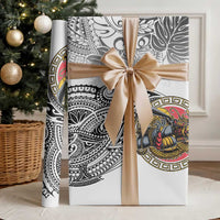 Japanese Samurai Warrior Wrapping Paper White Polynesian Tattoo Style LT9 - Polynesian Pride