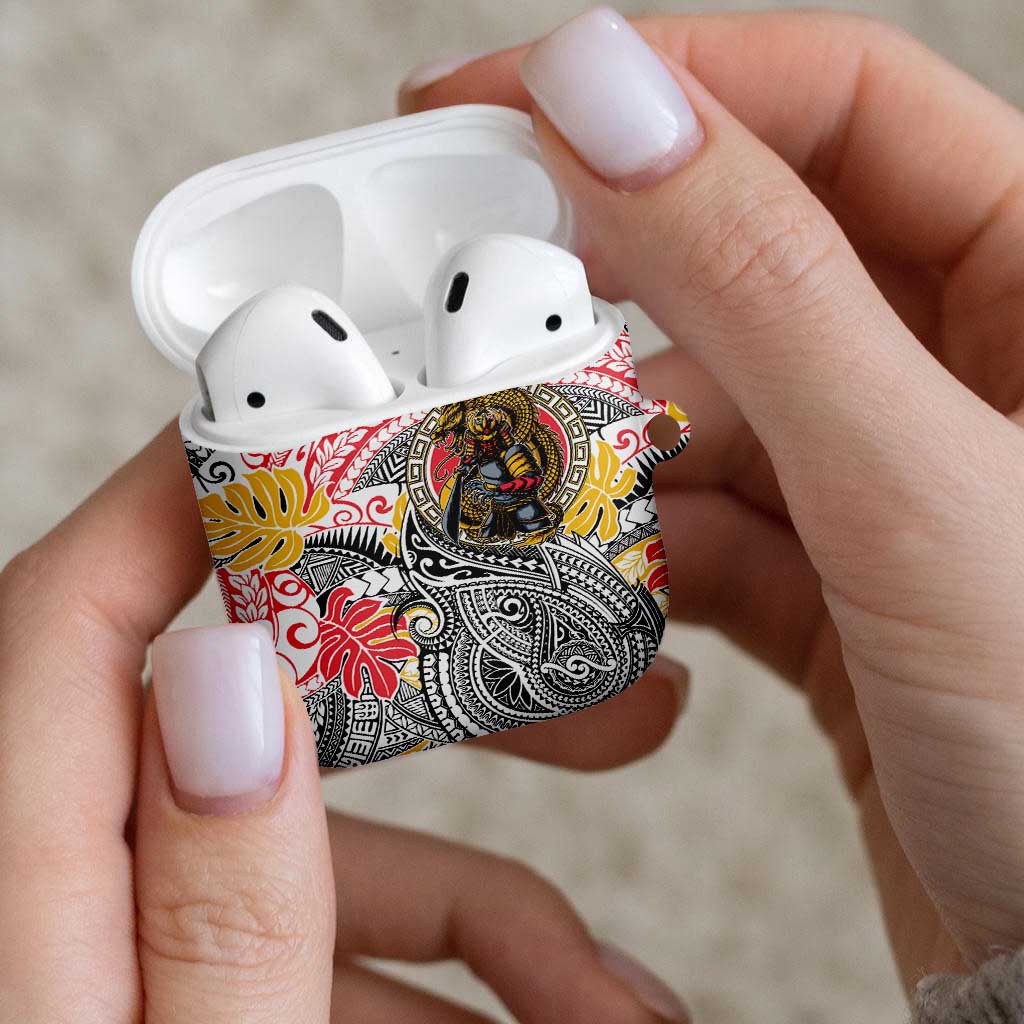 Japanese Samurai Warrior AirPods Case Colorful Polynesian Tattoo Style LT9 - Polynesian Pride