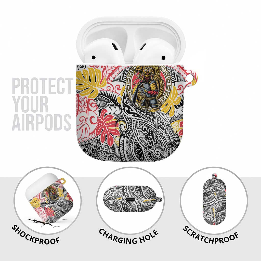 Japanese Samurai Warrior AirPods Case Colorful Polynesian Tattoo Style LT9 - Polynesian Pride