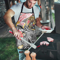Japanese Samurai Warrior Apron Colorful Polynesian Tattoo Style LT9 - Polynesian Pride