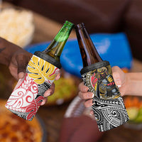 Japanese Samurai Warrior 4 in 1 Can Cooler Tumbler Colorful Polynesian Tattoo Style LT9 - Polynesian Pride