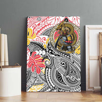 Japanese Samurai Warrior Canvas Wall Art Colorful Polynesian Tattoo Style LT9 - Polynesian Pride