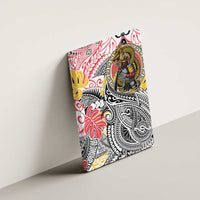 Japanese Samurai Warrior Canvas Wall Art Colorful Polynesian Tattoo Style LT9 - Polynesian Pride