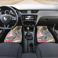 Japanese Samurai Warrior Car Mats Colorful Polynesian Tattoo Style LT9 Set 2pcs - Front White - Polynesian Pride
