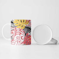 Japanese Samurai Warrior Ceramic Mug Colorful Polynesian Tattoo Style LT9 - Polynesian Pride