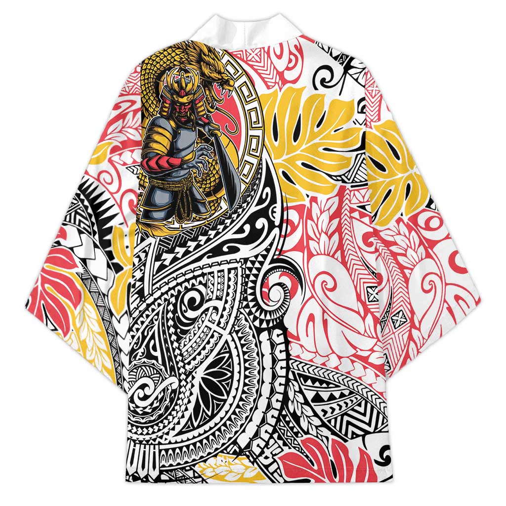 Japanese Samurai Warrior Kimono Colorful Polynesian Tattoo Style LT9 - Polynesian Pride