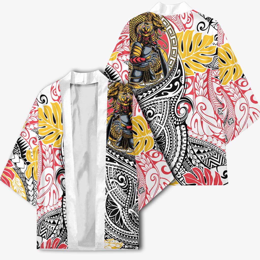 Japanese Samurai Warrior Kimono Colorful Polynesian Tattoo Style LT9 - Polynesian Pride