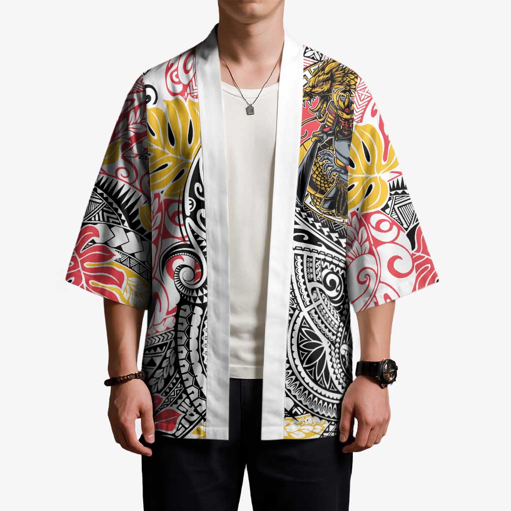 Japanese Samurai Warrior Kimono Colorful Polynesian Tattoo Style LT9 - Polynesian Pride