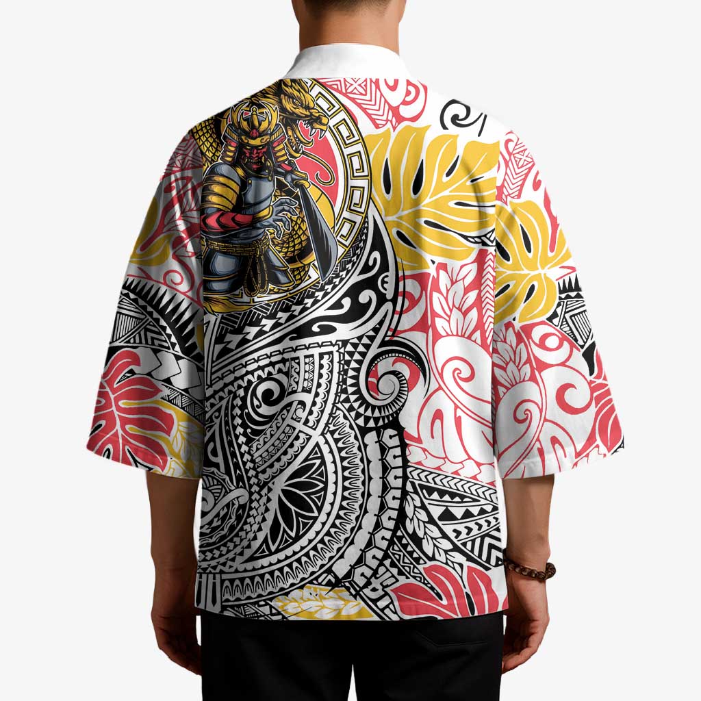 Japanese Samurai Warrior Kimono Colorful Polynesian Tattoo Style LT9 - Polynesian Pride