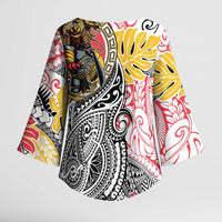 Japanese Samurai Warrior Kimono Sleeve Blouse Colorful Polynesian Tattoo Style LT9 - Polynesian Pride