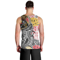 Japanese Samurai Warrior Men Tank Top Colorful Polynesian Tattoo Style LT9 - Polynesian Pride