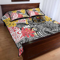 Japanese Samurai Warrior Quilt Bed Set Colorful Polynesian Tattoo Style