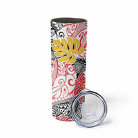 Japanese Samurai Warrior Skinny Tumbler Colorful Polynesian Tattoo Style