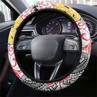Japanese Samurai Warrior Steering Wheel Cover Colorful Polynesian Tattoo Style LT9 - Polynesian Pride