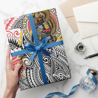 Japanese Samurai Warrior Wrapping Paper Colorful Polynesian Tattoo Style LT9 - Polynesian Pride
