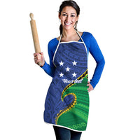 Solomon Islands Independence Day 1978 Personalised Apron Polynesian Pattern with Flag Style - Polynesian Pride