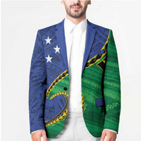 Solomon Islands Independence Day 1978 Personalised Blazer Polynesian Pattern with Flag Style - Polynesian Pride