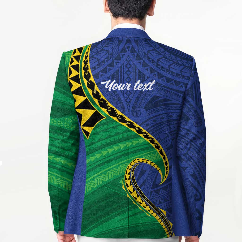 Solomon Islands Independence Day 1978 Personalised Blazer Polynesian Pattern with Flag Style - Polynesian Pride