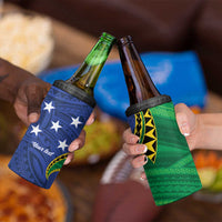 Solomon Islands Independence Day 1978 Personalised 4 in 1 Can Cooler Tumbler Polynesian Pattern with Flag Style