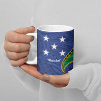 Solomon Islands Independence Day 1978 Personalised Ceramic Mug Polynesian Pattern with Flag Style - Polynesian Pride