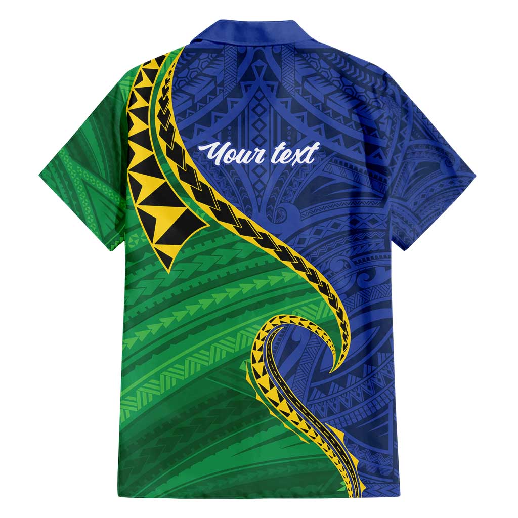 Solomon Islands Independence Day 1978 Personalised Hawaiian Shirt Polynesian Pattern with Flag Style