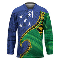 Solomon Islands Independence Day 1978 Personalised Hockey Jersey Polynesian Pattern with Flag Style - Polynesian Pride