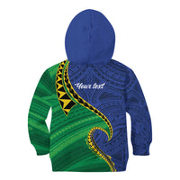 Solomon Islands Independence Day 1978 Personalised Kid Hoodie Polynesian Pattern with Flag Style