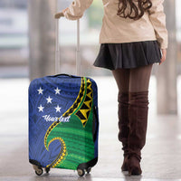 Solomon Islands Independence Day 1978 Personalised Luggage Cover Polynesian Pattern with Flag Style