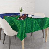 Solomon Islands Independence Day 1978 Personalised Tablecloth Polynesian Pattern with Flag Style