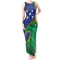 Solomon Islands Independence Day 1978 Personalised Tank Maxi Dress Polynesian Pattern with Flag Style