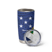 Solomon Islands Independence Day 1978 Personalised Tumbler Cup Polynesian Pattern with Flag Style