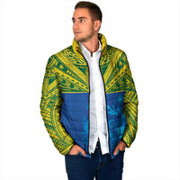 Solomon Islands Rugby Custom Padded Jacket Simple Coat of arm Polynesian Pattern - Polynesian Pride