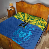 Solomon Islands Rugby Custom Quilt Simple Coat of arm Polynesian Pattern