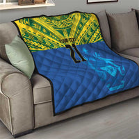 Solomon Islands Rugby Custom Quilt Simple Coat of arm Polynesian Pattern