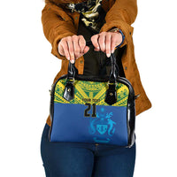 Solomon Islands Rugby Custom Shoulder Handbag Simple Coat of arm Polynesian Pattern